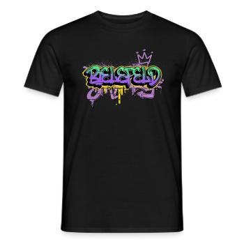Bielefeld Allemagne City Graffiti Spray Sprayer - T-shirt homme - noir - Devant - AI Model Male 178 light (178cm)