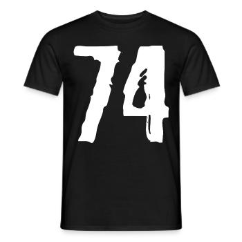 74 number jersey - Men's T-Shirt - black - Front - AI Model Male 178 light (178cm)