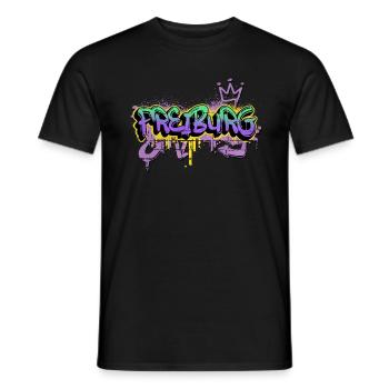 Freiburg Germany City Graffiti Spray Sprayer - Men's T-Shirt - black - Front - AI Model Male 178 light (178cm)