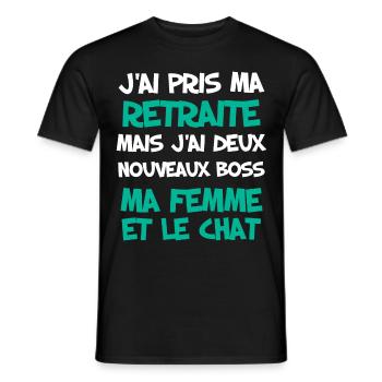 Retraite Avec Femme Et Animaux De Compagnie - T-shirt homme - noir - Devant - AI Model Male 178 light (178cm)