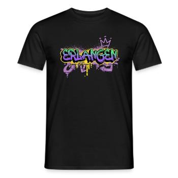 Erlangen Deutschland Stadt Graffiti Spray Sprayer - Männer T-Shirt - Schwarz - Vorne - AI Model Male 178 light (178cm)