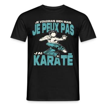 Je peux pas j'ai karaté. - T-shirt homme - noir - Devant - AI Model Male 178 light (178cm)