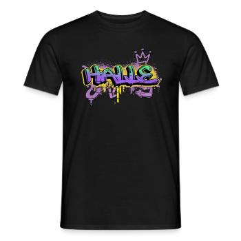 Halle Germany City Graffiti Spray Sprayer - Men's T-Shirt - black - Front - AI Model Male 178 light (178cm)