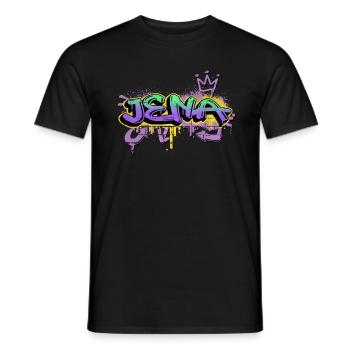 Jena Allemagne Ville Graffiti Pulvérisateur - T-shirt homme - noir - Devant - AI Model Male 178 light (178cm)