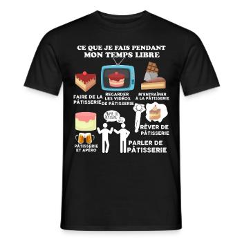 Mes patisserie ma Passion Mon Temps Libre - T-shirt homme - noir - Devant - AI Model Male 178 light (178cm)