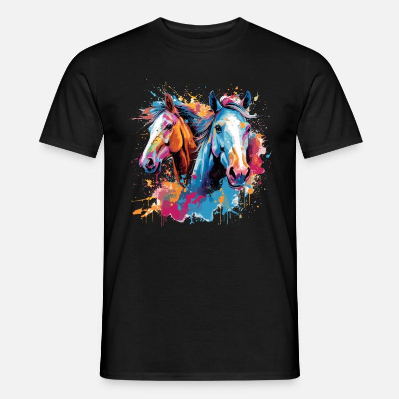 Pferde, Pferde - Männer T-Shirt - Schwarz