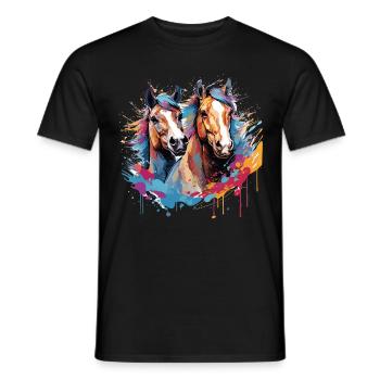 Pferde, Pferde - Männer T-Shirt - Schwarz - Vorne - AI Model Male 178 light (178cm)