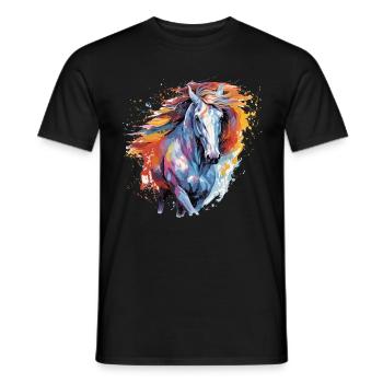 Horse, horse - Men's T-Shirt - black - Front - AI Model Male 178 light (178cm)