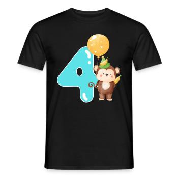 4. Geburtstag. 4 Jahre Geschenk - Männer T-Shirt - Schwarz - Vorne - AI Model Male 178 light (178cm)