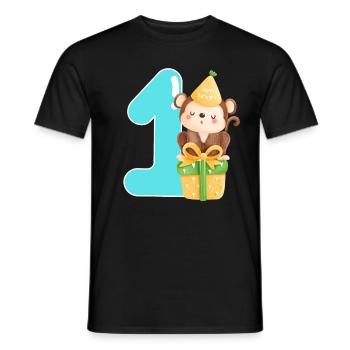 1st birthday. first birthday - Men's T-Shirt - black - Front - AI Model Male 178 light (178cm)