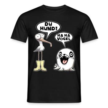 Seehund Möwe Vogel Hund - Männer T-Shirt - Schwarz - Vorne - AI Model Male 178 light (178cm)