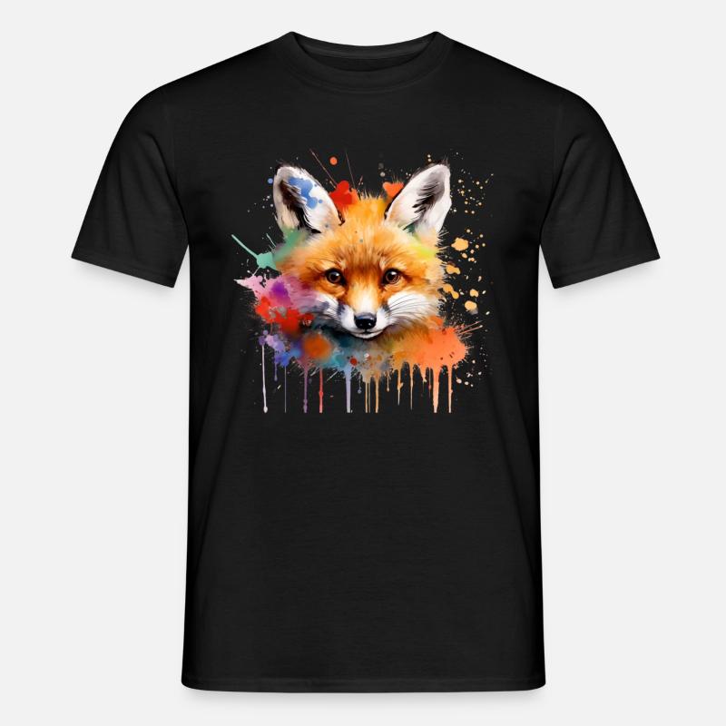 Fuchs, Welpe - Männer T-Shirt - Schwarz