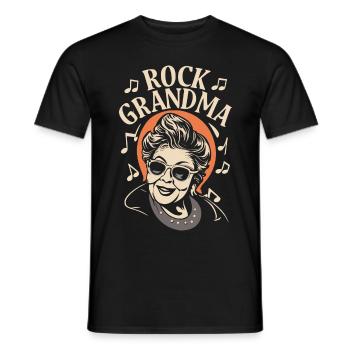 Rock Grandma Grandma Grandma Granny Music Lover - Men's T-Shirt - black - Front - AI Model Male 178 light (178cm)