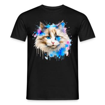 chat ragdol - T-shirt homme - noir - Devant - AI Model Male 178 light (178cm)