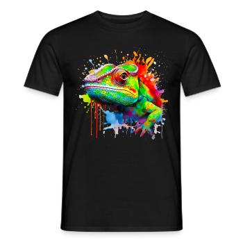 Chameleon in Colors - Men's T-Shirt - black - Front - AI Model Male 178 light (178cm)