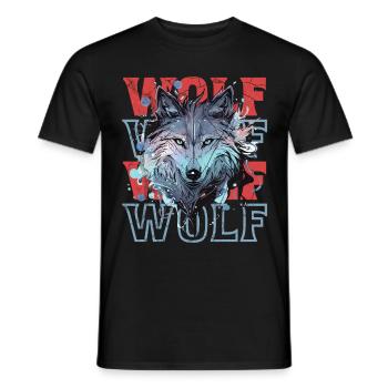 Loup loup tête mystique Nature sauvage sauvage Art - T-shirt homme - noir - Devant - AI Model Male 178 light (178cm)