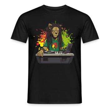 Jamaican Reagge Lion - Männer T-Shirt - Schwarz - Vorne - AI Model Male 178 light (178cm)