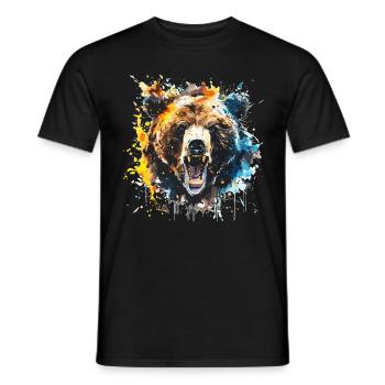 Grizzly, ours, bear - T-shirt homme - noir - Devant - AI Model Male 178 light (178cm)