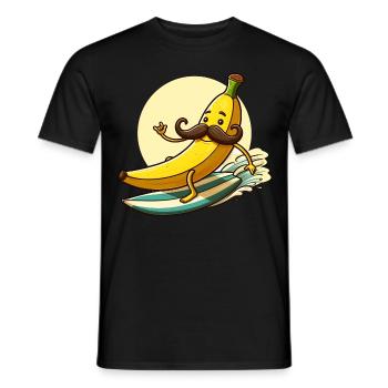Banane Surft mit Schnurrbart - Männer T-Shirt - Schwarz - Vorne - AI Model Male 178 light (178cm)