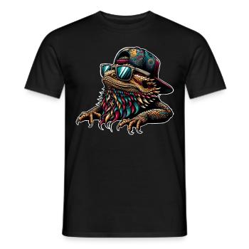 Bartagame Bartagamen Bearded Dragon - Men's T-Shirt - black - Front - AI Model Male 178 light (178cm)