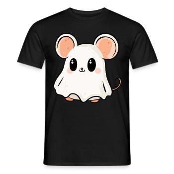 Mouse Halloween Funny Ghost - Men's T-Shirt - black - Front - AI Model Male 178 light (178cm)