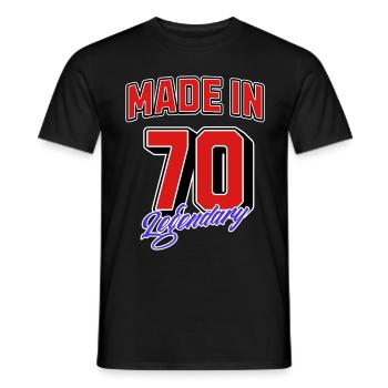 Made in 70's – Legendary Birthday Vintage Design - Men's T-Shirt - black - Front - AI Model Male 178 light (178cm)