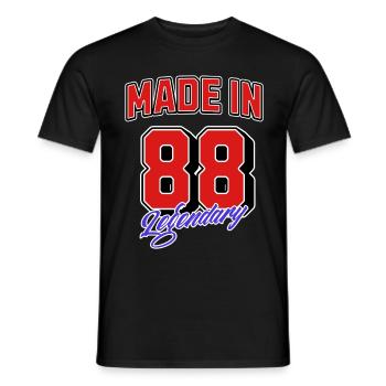 Made in 88 – Legendary Birthday Vintage Design - Men's T-Shirt - black - Front - AI Model Male 178 light (178cm)
