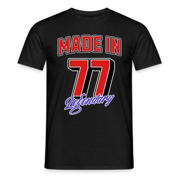 Made in 77 – Legendary Birthday Vintage Design - Men's T-Shirt - black - Front - AI Model Male 178 light (178cm)