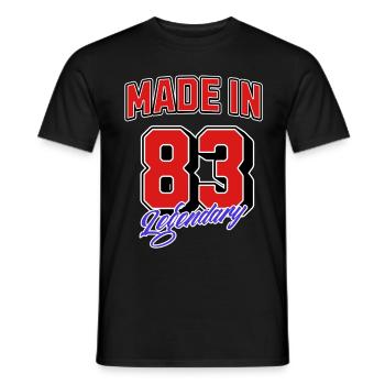 Made in 83 – Legendary Birthday Vintage Design - Men's T-Shirt - black - Front - AI Model Male 178 light (178cm)