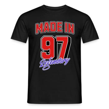 Made in 97 – Legendary Geburtstag Jahrgangsdesign - Männer T-Shirt - Schwarz - Vorne - AI Model Male 178 light (178cm)