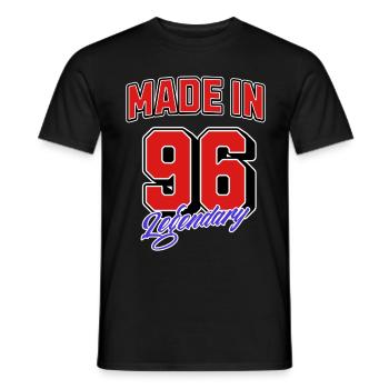Made in 96 – Legendary Birthday Vintage Design - Men's T-Shirt - black - Front - AI Model Male 178 light (178cm)