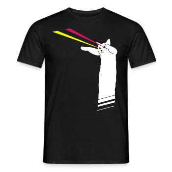 LaserLolCat - Men's T-Shirt - black - Front - AI Model Male 178 light (178cm)