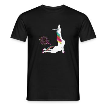 Einhorn macht Yoga - Männer T-Shirt - Schwarz - Vorne - AI Model Male 178 light (178cm)