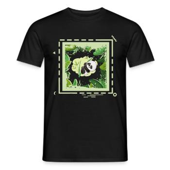 24 panda de la jungle - T-shirt homme - noir - Devant - AI Model Male 178 light (178cm)