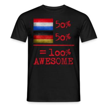 half Dutch Dutch german 50% - Men's T-Shirt - black - Front - AI Model Male 178 light (178cm)