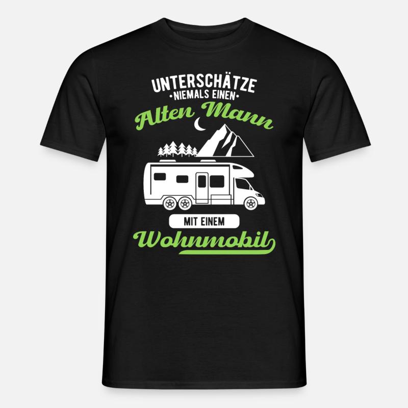 Wohnmobil Camping - Männer T-Shirt - Schwarz