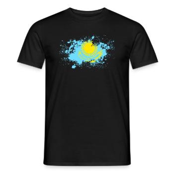 Kazakhstan Kasachstan Flagge Geschenkidee - Männer T-Shirt - Schwarz - Vorne - AI Model Male 178 light (178cm)