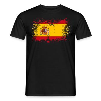 Spain flag stains blot gift idea - Men's T-Shirt - black - Front - AI Model Male 178 light (178cm)