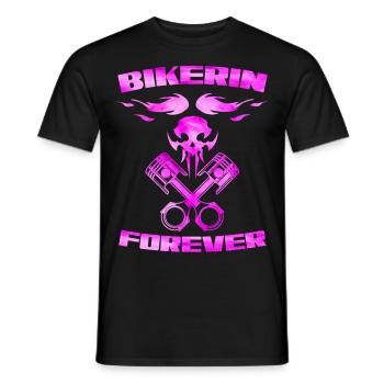 Bikerin forever - Männer T-Shirt - Schwarz - Vorne - AI Model Male 178 light (178cm)