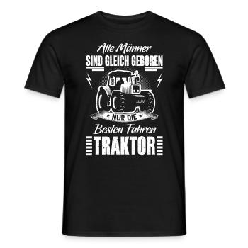 Landwirt Bauer Traktor Trecker Spruch Geschenk - Männer T-Shirt - Schwarz - Vorne - AI Model Male 178 light (178cm)