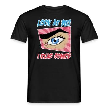 Bande dessinée rétro comique - T-shirt homme - noir - Devant - AI Model Male 178 light (178cm)