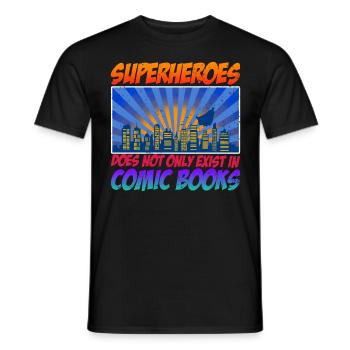 Comic retro cartoon - Men's T-Shirt - black - Front - AI Model Male 178 light (178cm)