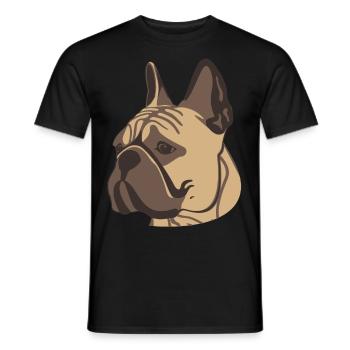 Portrait de bouledogue français - T-shirt homme - noir - Devant - AI Model Male 178 light (178cm)