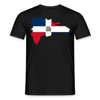 Drapeau République dominicaine carte drapeau - T-shirt homme - noir - Devant - AI Model Male 178 light (178cm)