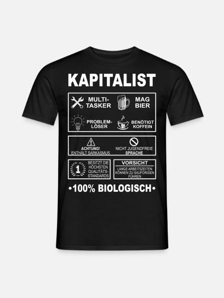 Kapitalismus Fans Börse Aktien Geld Design - Männer T-Shirt - Schwarz