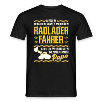 Chargeuse sur pneu papa cadeau pelleteuse sur pneus - T-shirt homme - noir - Devant - AI Model Male 178 light (178cm)