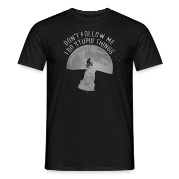 MTB - Fahrrad - Don't follow me I do stupid things - Männer T-Shirt - Schwarz - Vorne - AI Model Male 178 light (178cm)