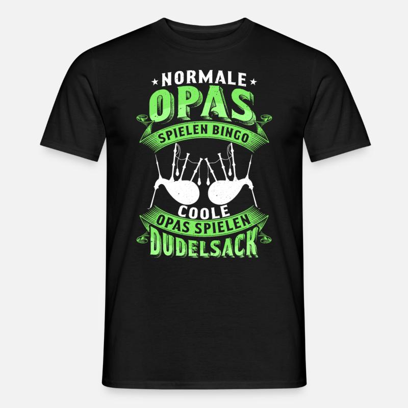 Dudelsack Opa Geschenk Sackpfeife Dudelsackspieler - Männer T-Shirt - Schwarz