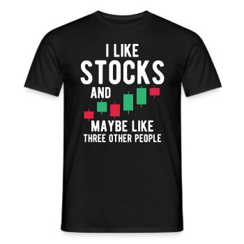 stock exchange - Men's T-Shirt - black - Front - AI Model Male 178 light (178cm)