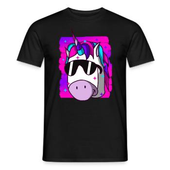 Einhorn - Männer T-Shirt - Schwarz - Vorne - AI Model Male 178 light (178cm)